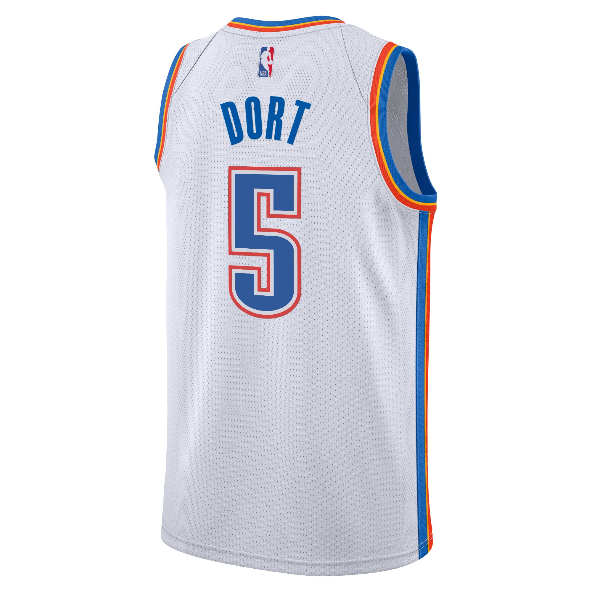 Camiseta Association Edition Swingman de Oklahoma City Thunder Blanca Luguentz Dort Juvenil NBA Jersey Men's