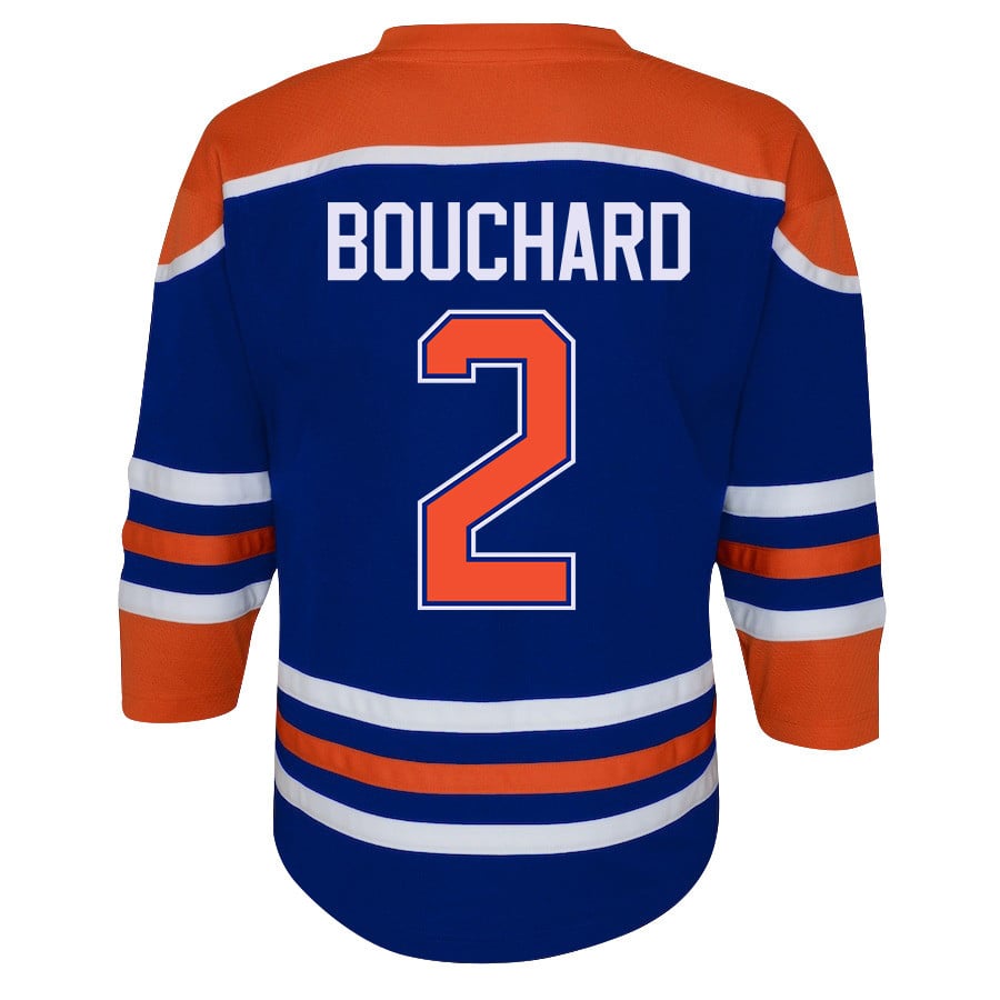 Evan Bouchard 2 Edmonton Oilers 2024 STANLEY CUP Final Home Royal NHL Jersey Youth