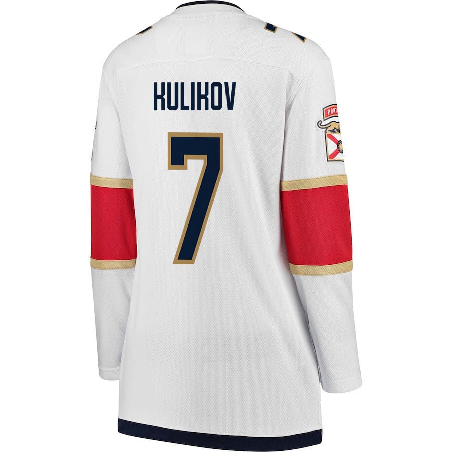 Dmitry Kulikov 7 Florida Panthers 2024 STANLEY CUP Final Away Breakaway White NHL Jersey Women's