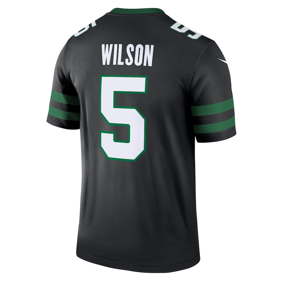 Garrett Wilson 5 New York Jets Alternate Legend Legacy Black NFL Jersey Men's