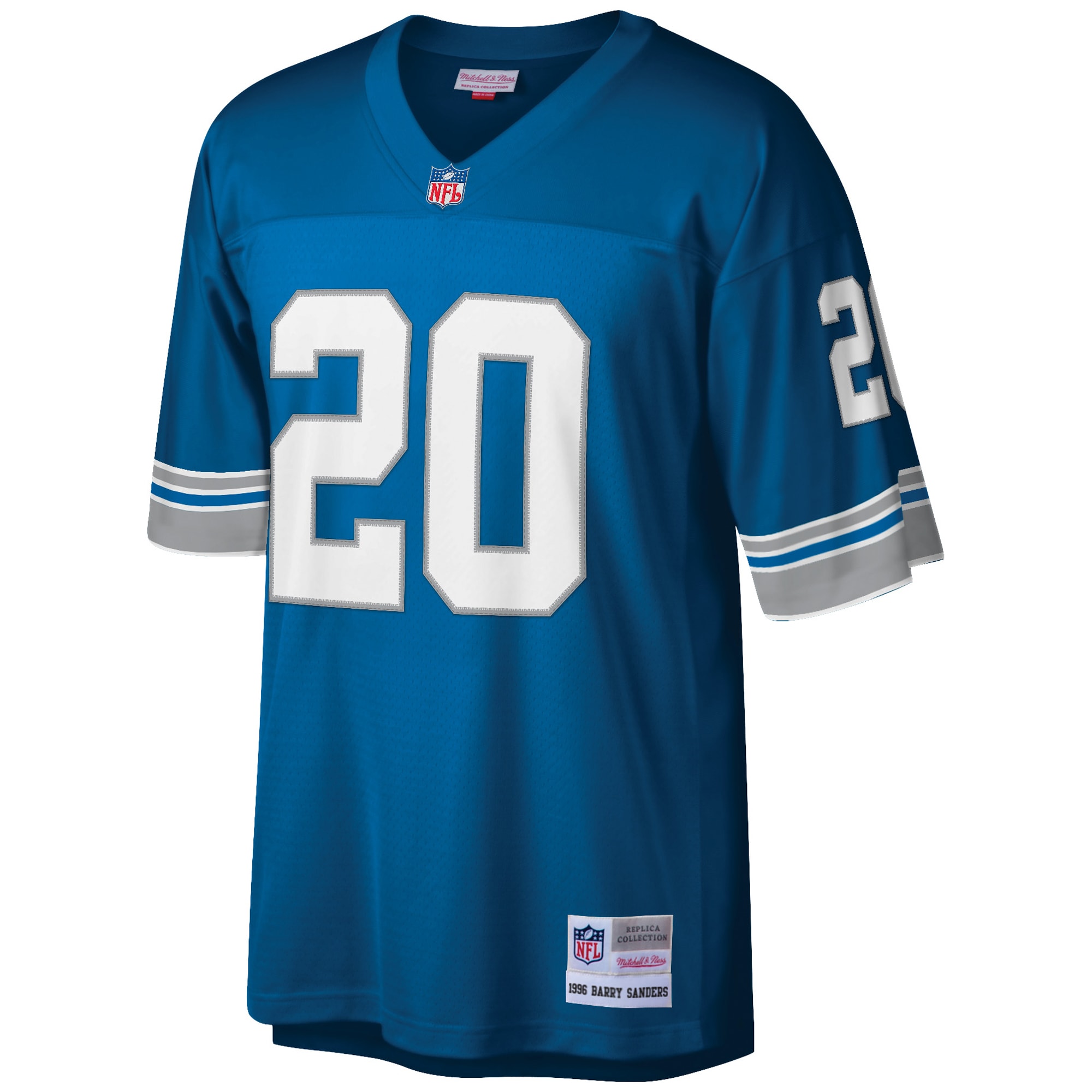 Detroit Lions Barry Sanders Mitchell Ness Blue Big Tall 1996 Retired Player NFL Jersey Men's