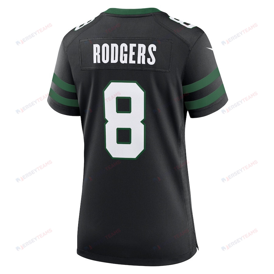 Aaron Rodgers 8 New York Jets Alternate Game Legacy Black NFL Jersey Women's