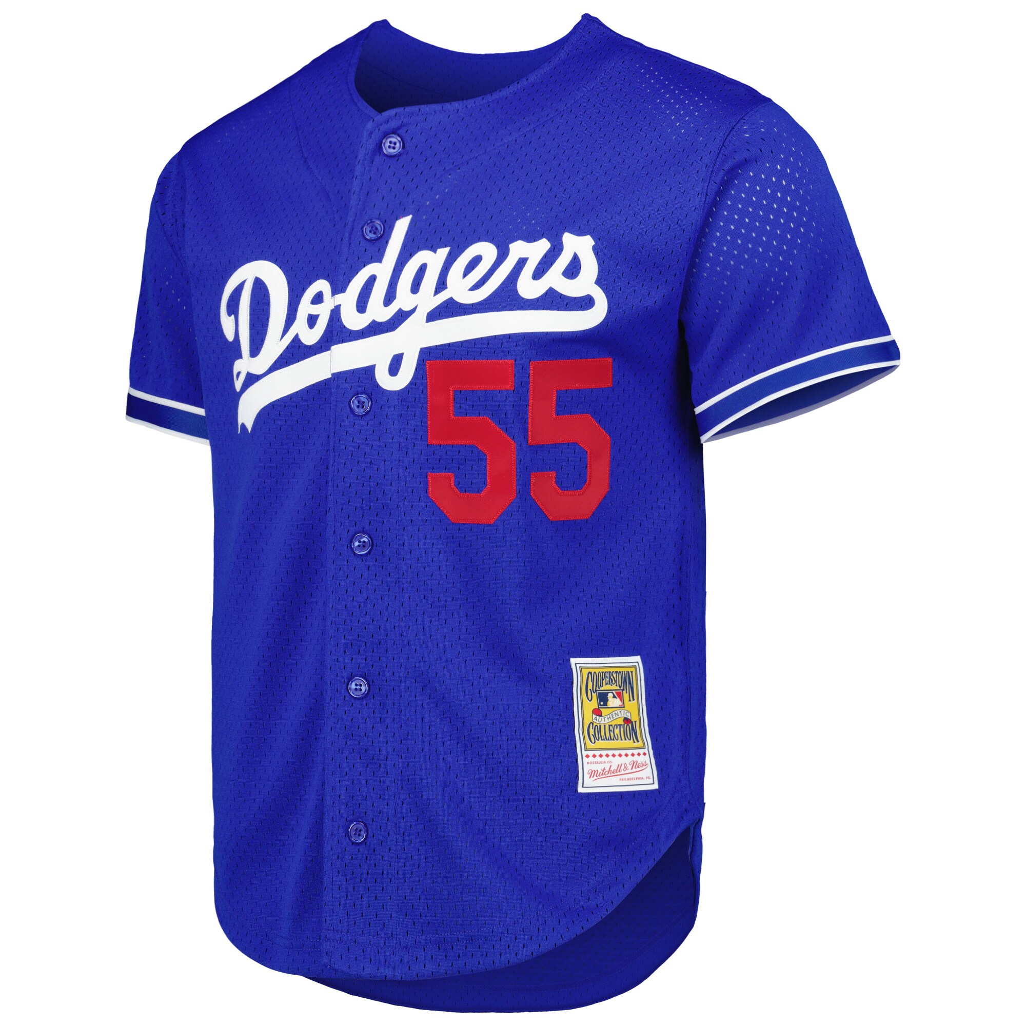 Los Angeles Dodgers Orel Hershiser Mitchell Ness Royal Cooperstown Collection Mesh Batting Practice Button-Up MLB Jersey Men's