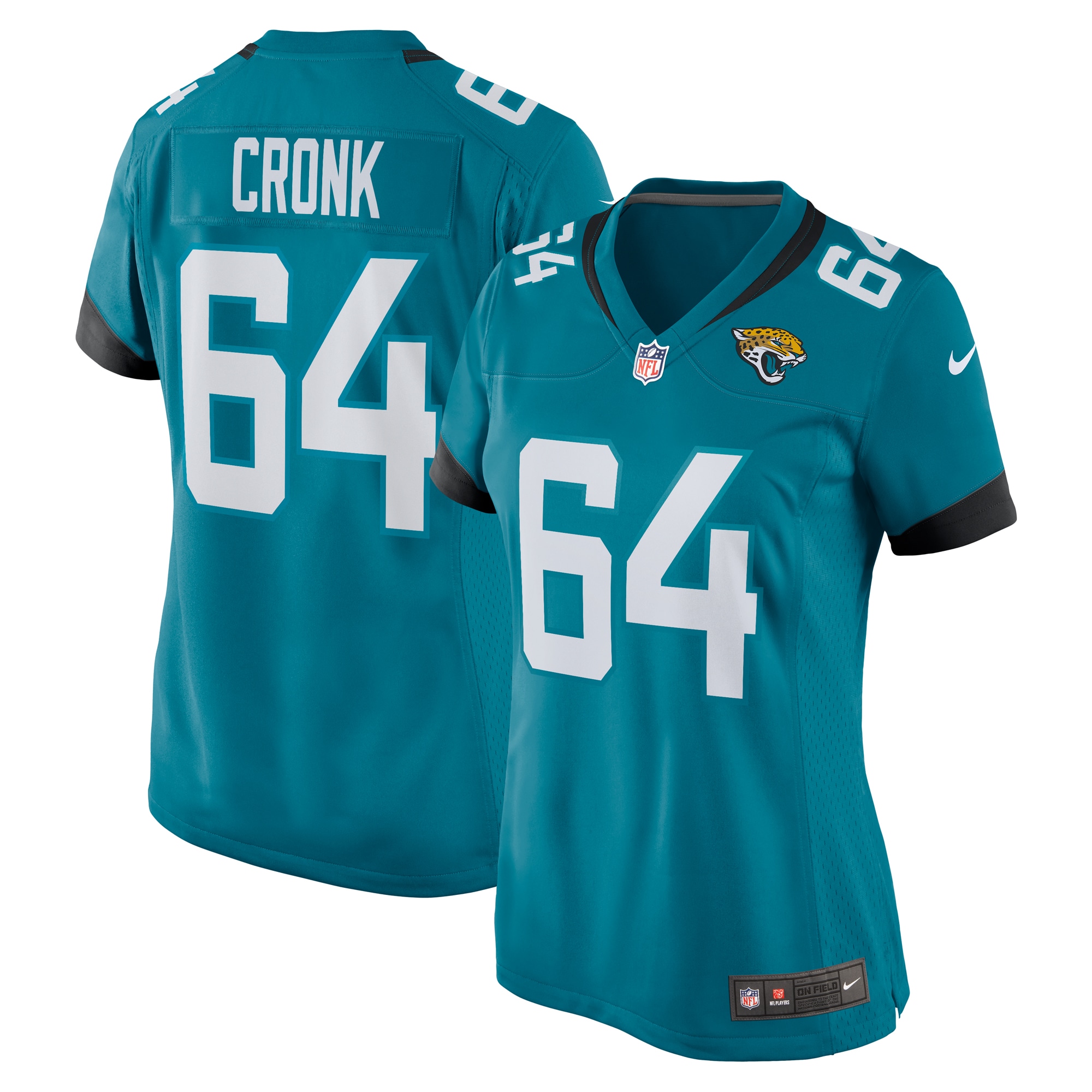 Jacksonville Jaguars Coy Cronk Teal Game Player NFL Jersey Women's