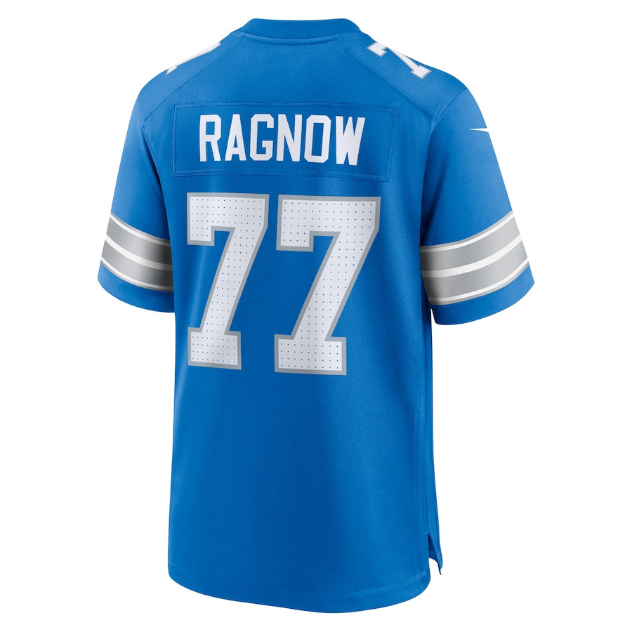 Frank Ragnow 77 Detroit Lions Team Game Blue NFL Jersey Men's