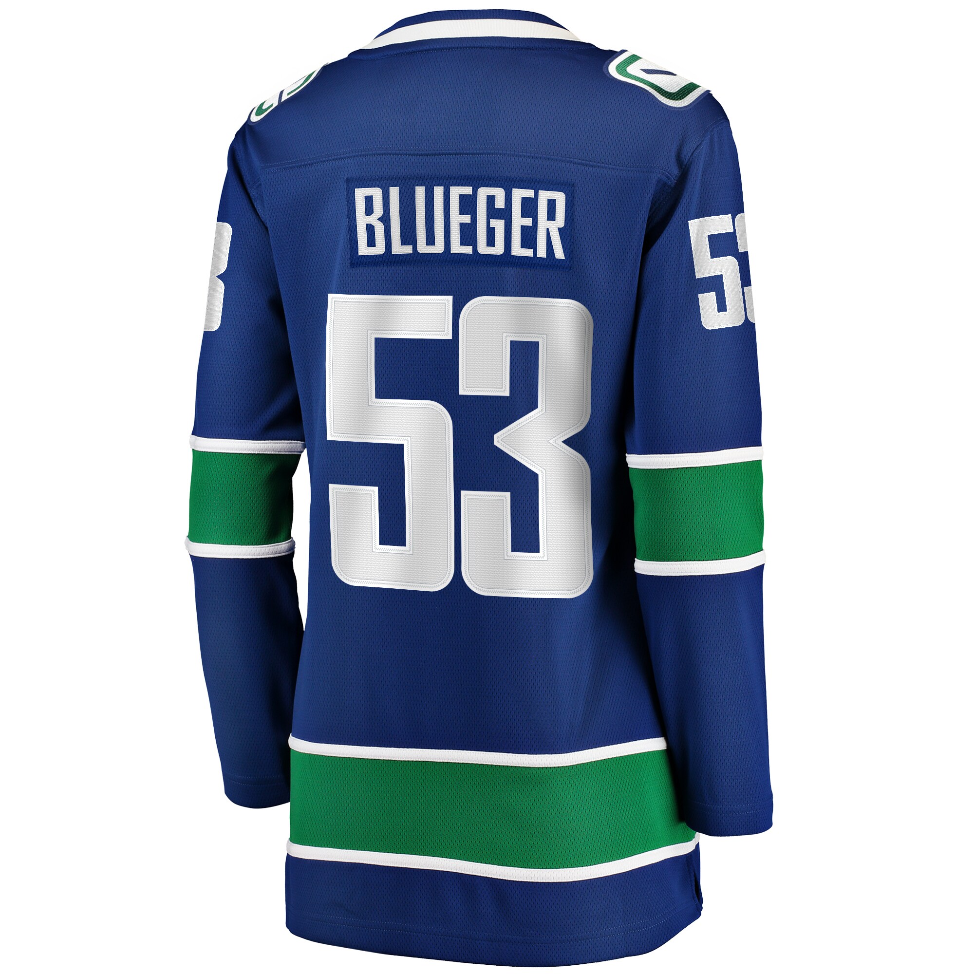 Vancouver Canucks Teddy Blueger Blue Home Breakaway Player NHL Jersey Women's