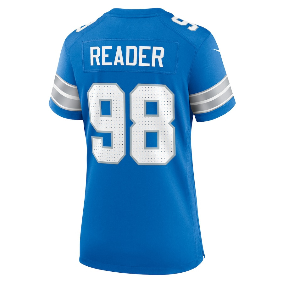 D.J. Reader 98 Detroit Lions Team Game Blue NFL Jersey Women's