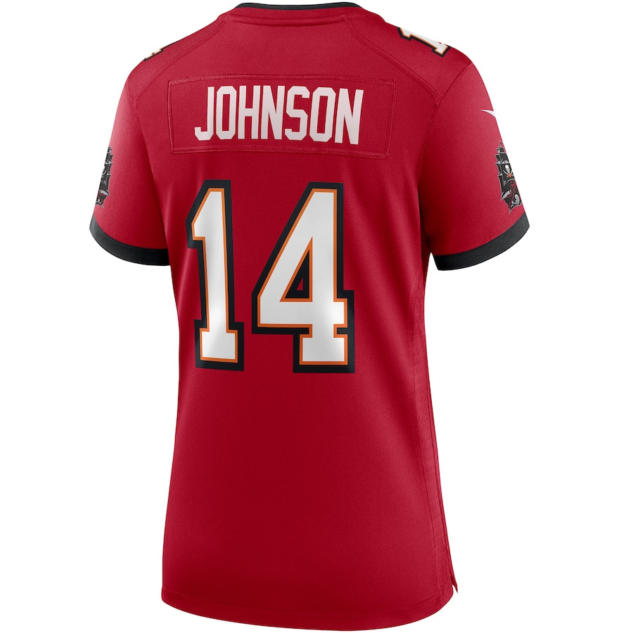 Brad Johnson 14 Tampa Bay Buccaneers Game Retired Red NFL Jersey Women's