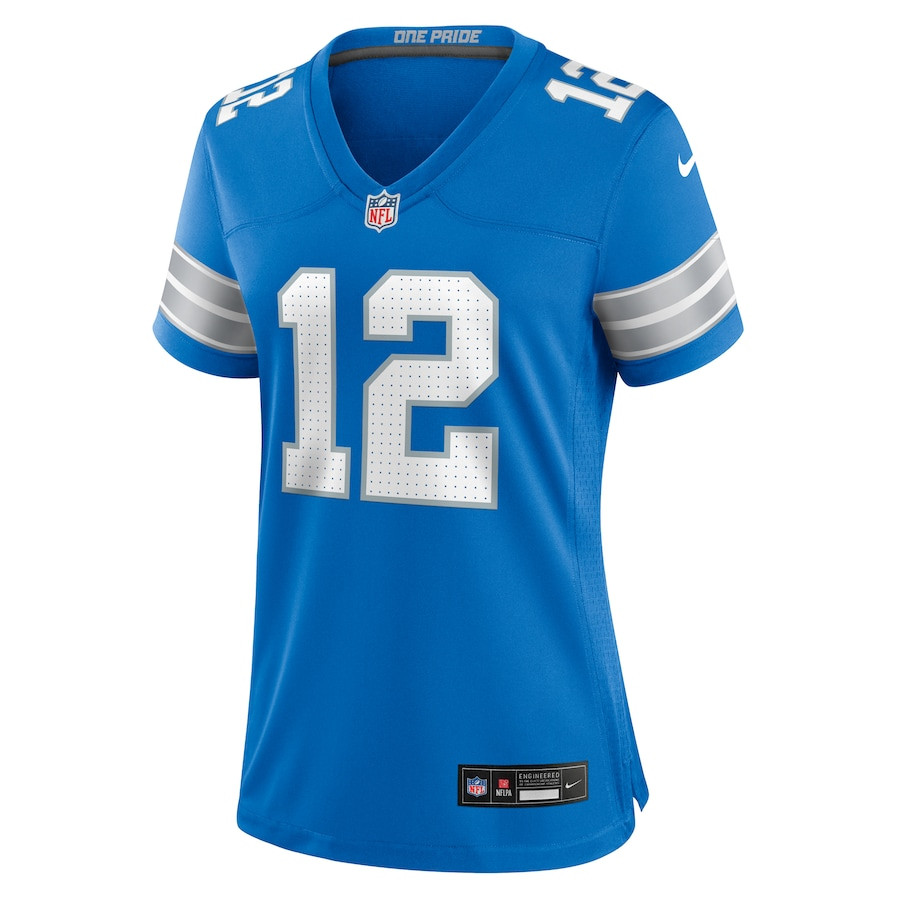 Brandon Joseph 12 Detroit Lions Team Game Blue NFL Jersey Women's