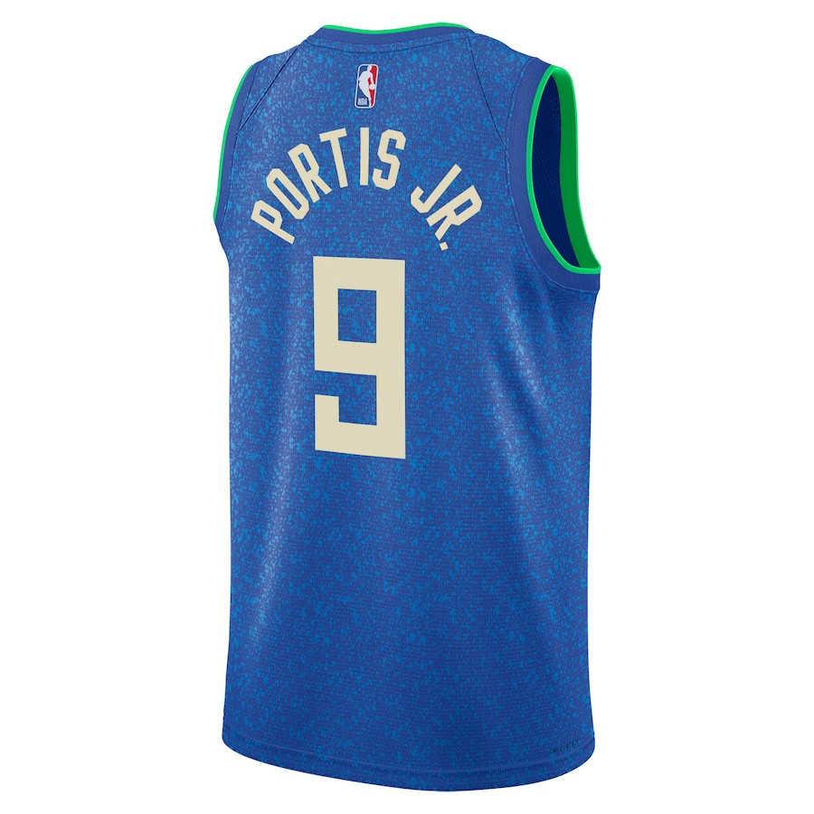 Bobby Portis Jr 9 Milwaukee Bucks 2023/24 City Edition Swingman Royal NBA Jersey Men's