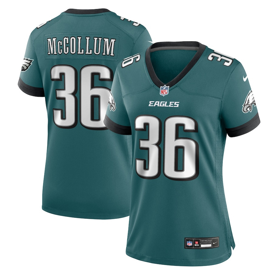 Tristin McCollum 36 Philadelphia Eagles Team Game Midnight Green NFL Jersey Women's