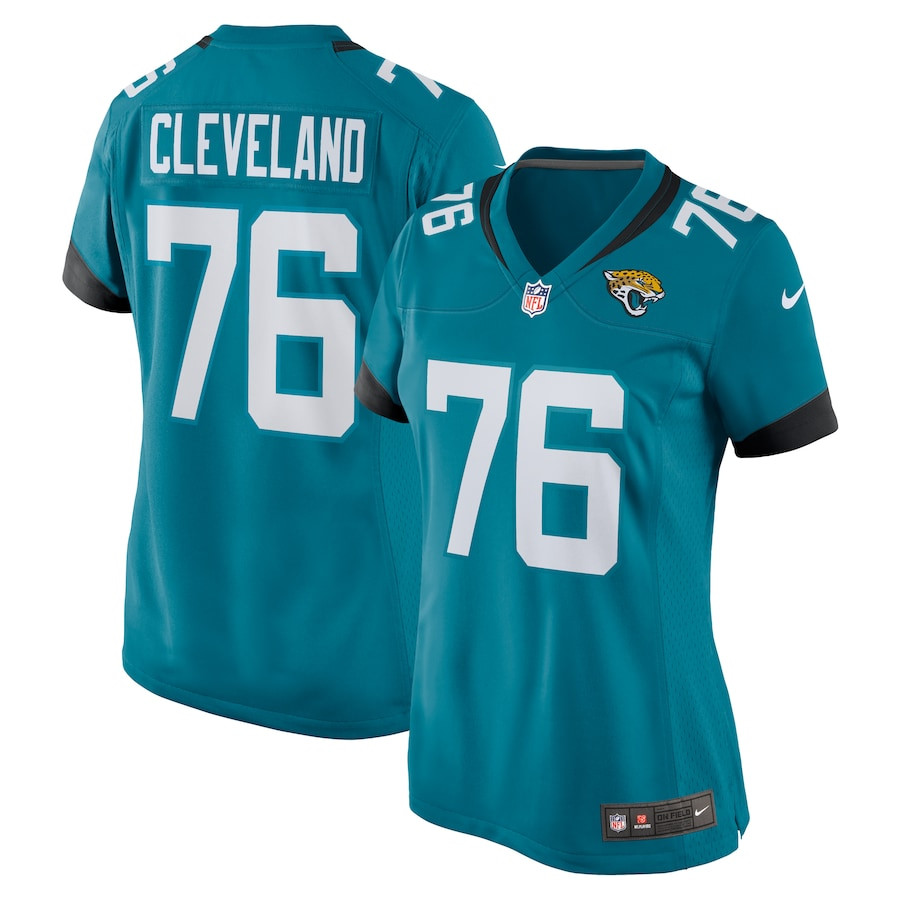 Ezra Cleveland 76 Jacksonville Jaguars Game Teal NFL Jersey Women's
