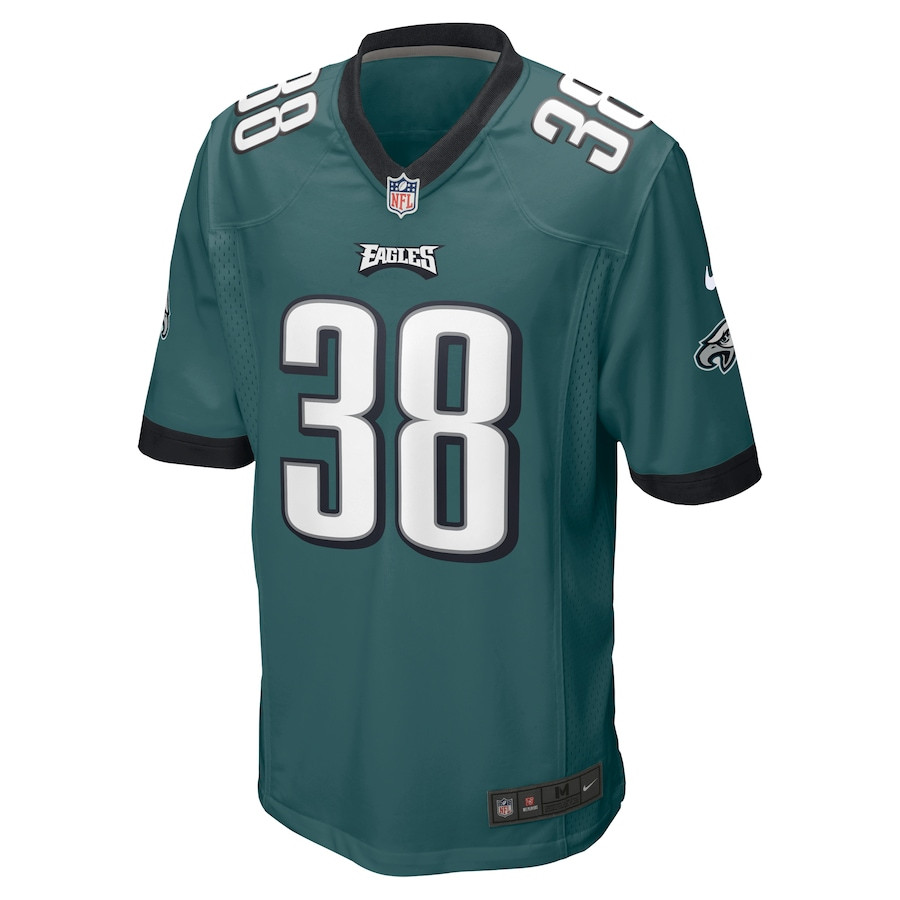 Lew Nichols III 38 Philadelphia Eagles Game Midnight Green NFL Jersey Men's