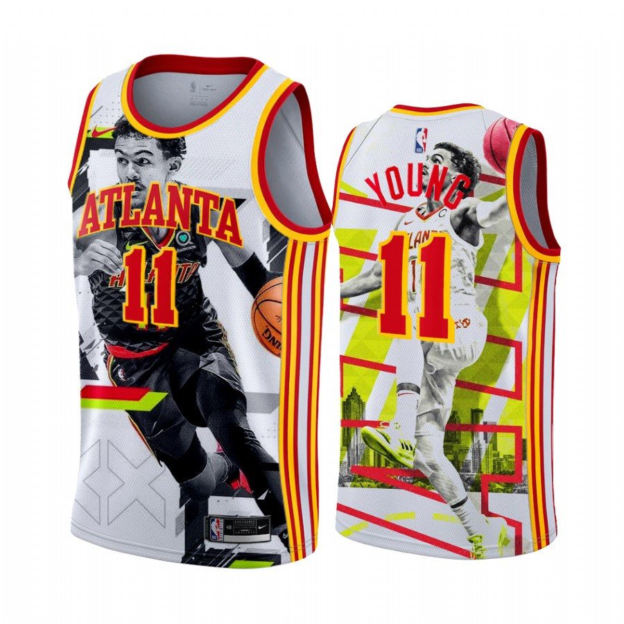Atlanta Hawks Trae Young 11 Playoffs Career-High Printing NBA Jersey Men's