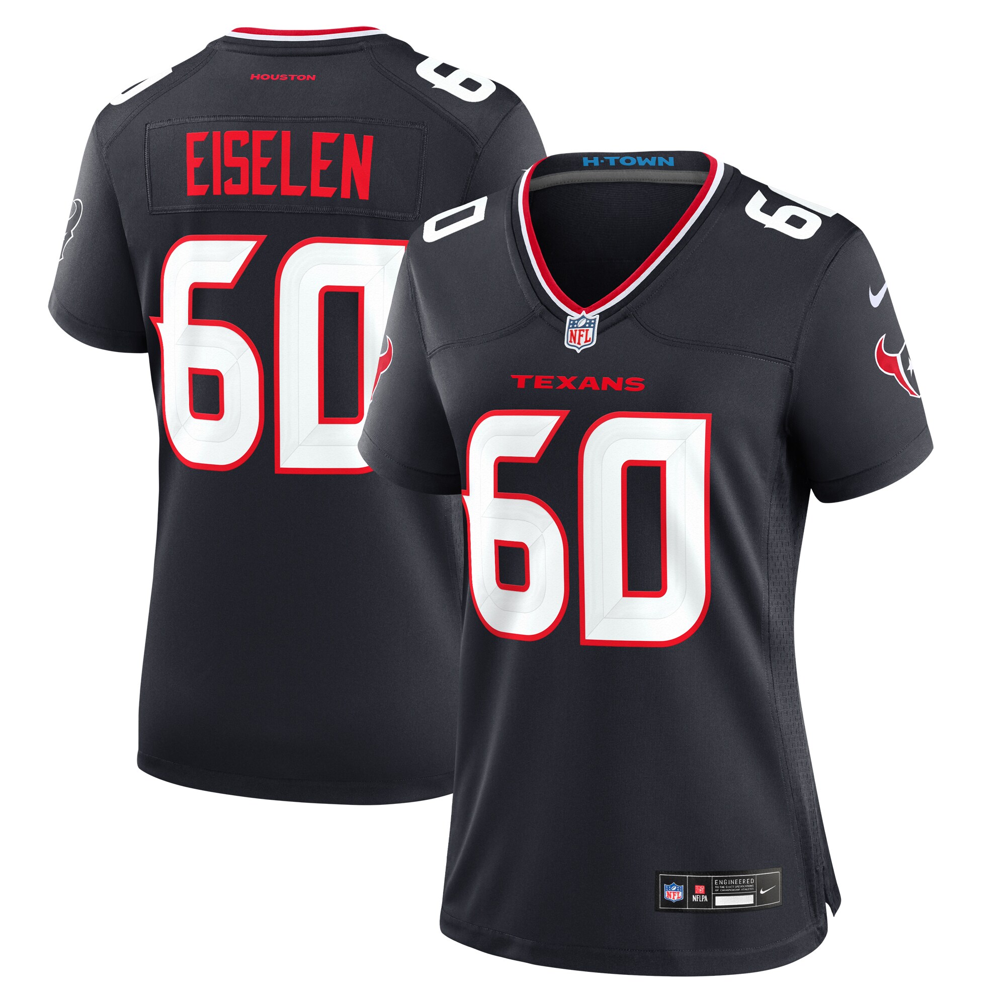 Houston Texans Dieter Eiselen Navy Team Game NFL Jersey Women's