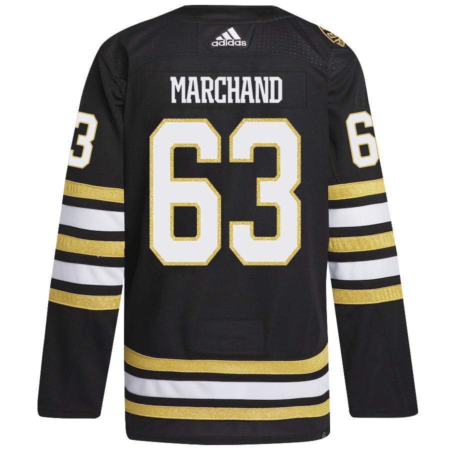 Brad Marchand 63 Boston Bruins 2024 Playoffs Patch Home Black NHL Jersey Men's