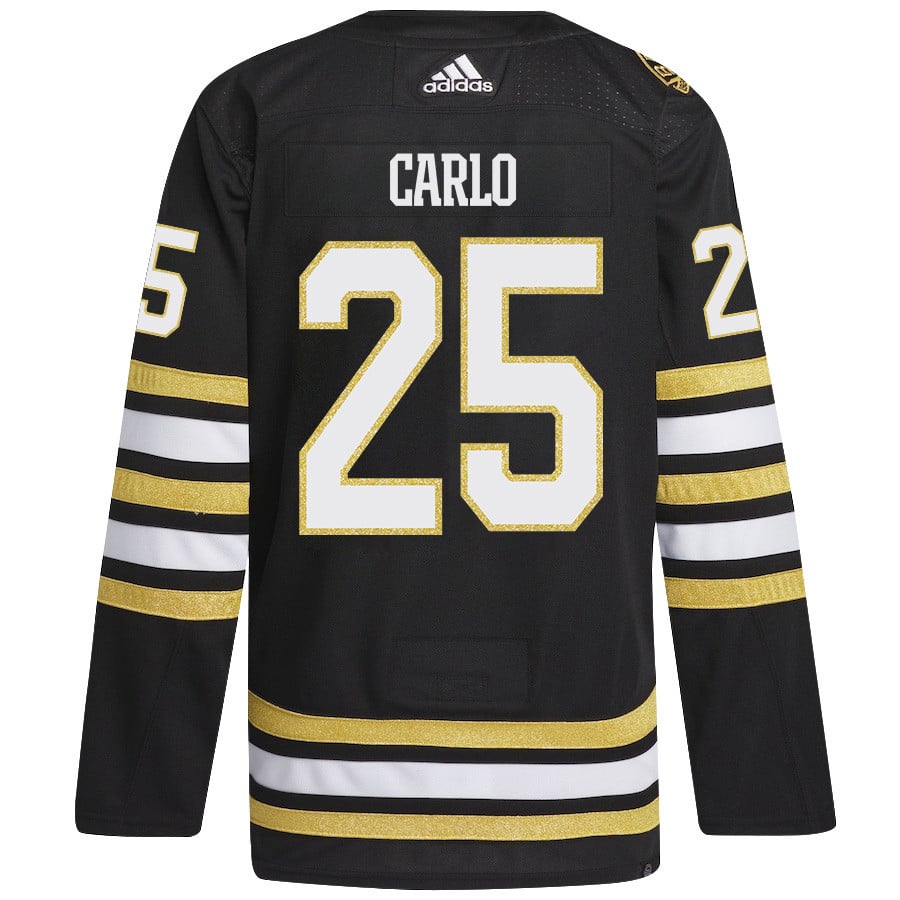 Brandon Carlo 25 Boston Bruins 2024 Playoffs Patch Home Black NHL Jersey Men's
