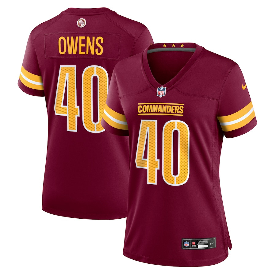 Tyler Owens 40 Washington Commanders Game Burgundy NFL Jersey Women's