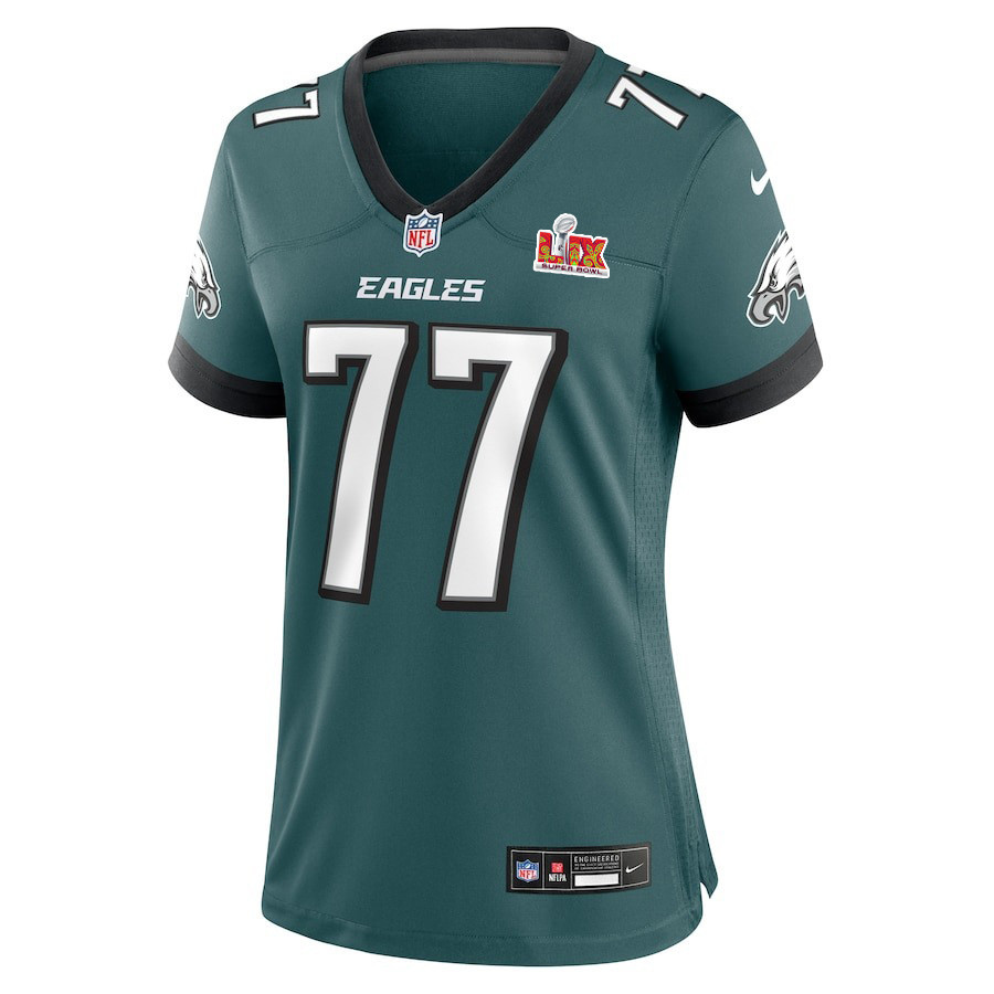 Mekhi Becton #77 Philadelphia Eagles Super Bowl LIX Midnight Green NFL Jersey Women's