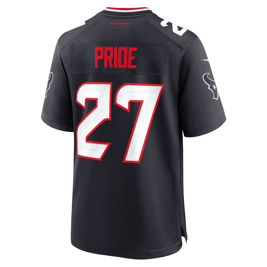Troy Pride 27 Houston Texans Team Game Navy NFL Jersey Men's