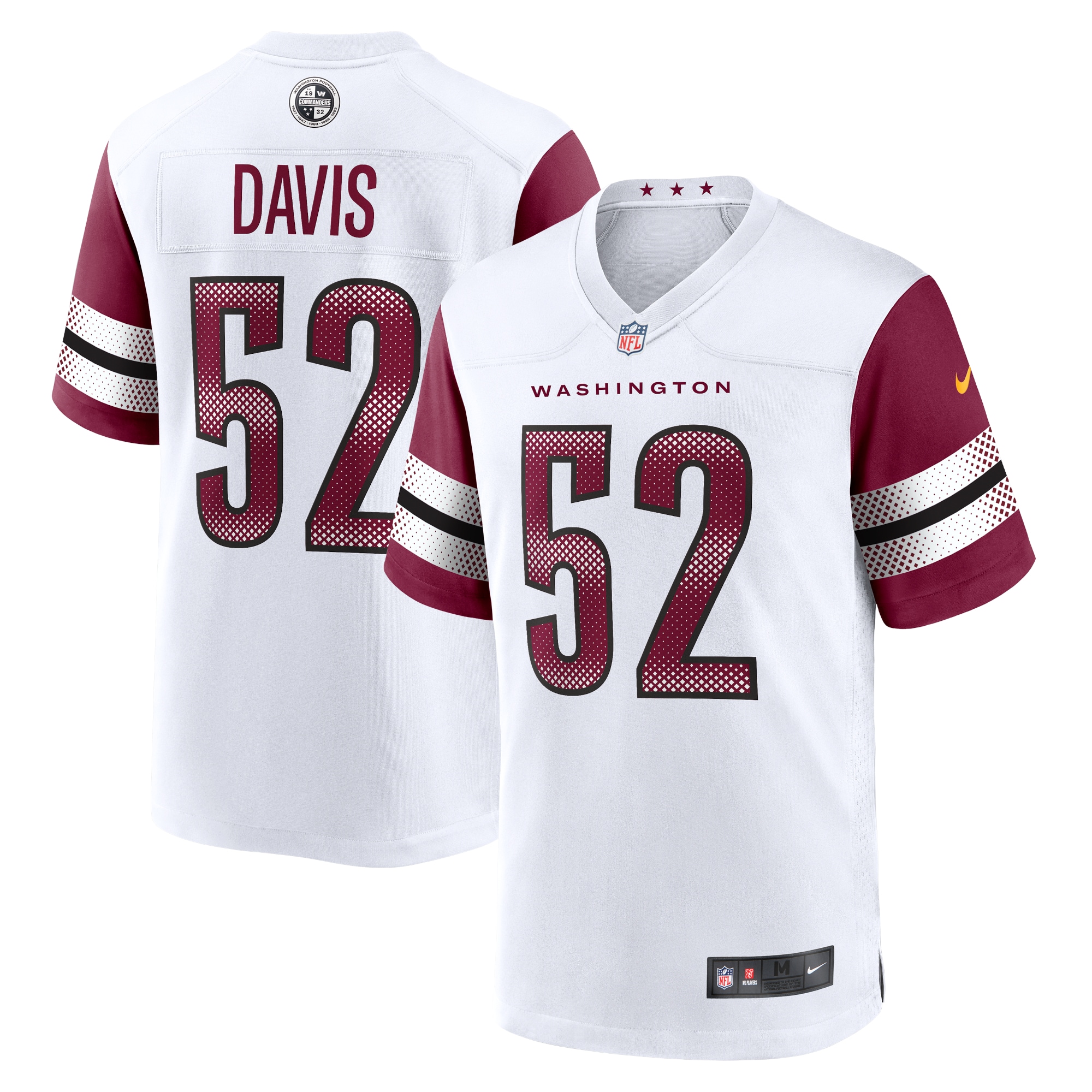 Washington Commanders Jamin Davis White Game NFL Jersey Men's