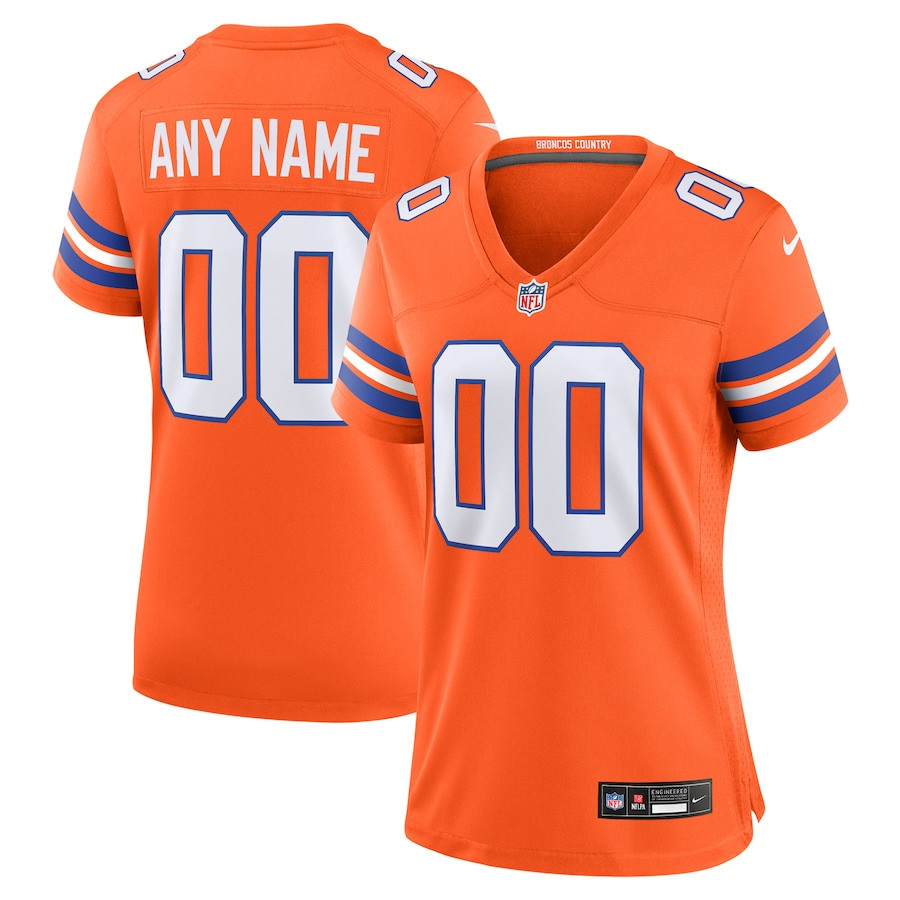 Denver Broncos Mile High Collection 1977 Throwback Custom Game Orange NFL Jersey Women's