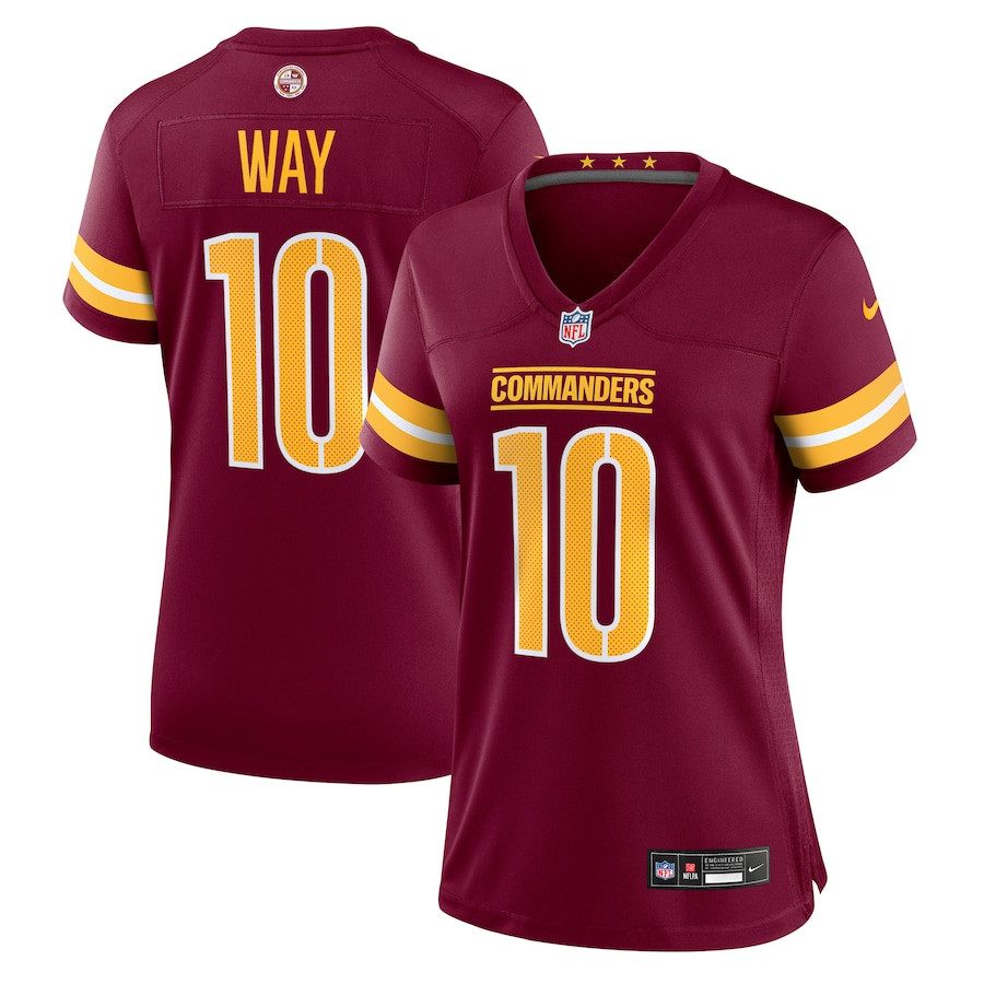 Tress Way 10 Washington Commanders Game Burgundy NFL Jersey Women's