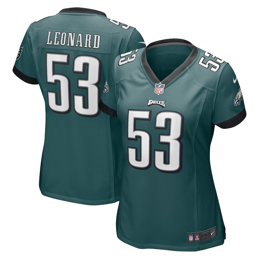 Shaquille Leonard 53 Philadelphia Eagles Game Midnight Green NFL Jersey Women's