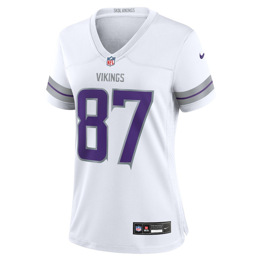 T.J. Hockenson 87 Minnesota Vikings Alternate Game Player White NFL Jersey Women's