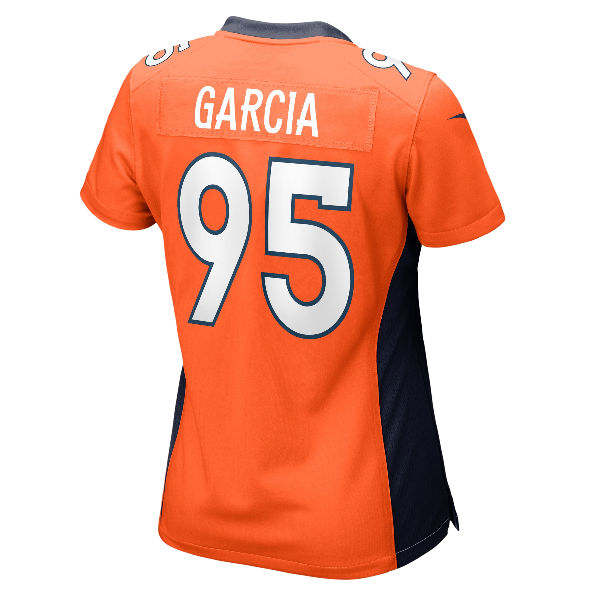 Denver Broncos Elijah Garcia Orange Team Game NFL Jersey Women's