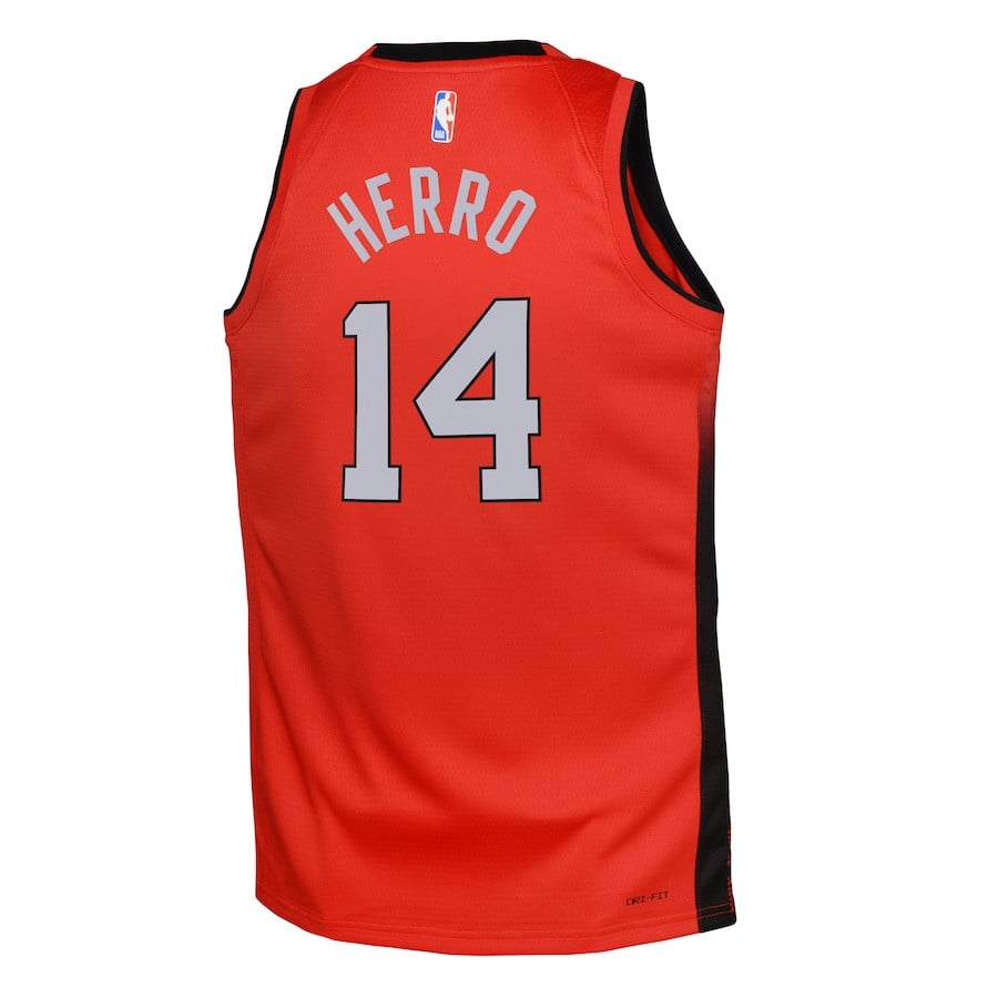 Tyler Herro 14 Miami Heat 2024/25 Swingman Playe City Edition Red NBA Jersey Youth