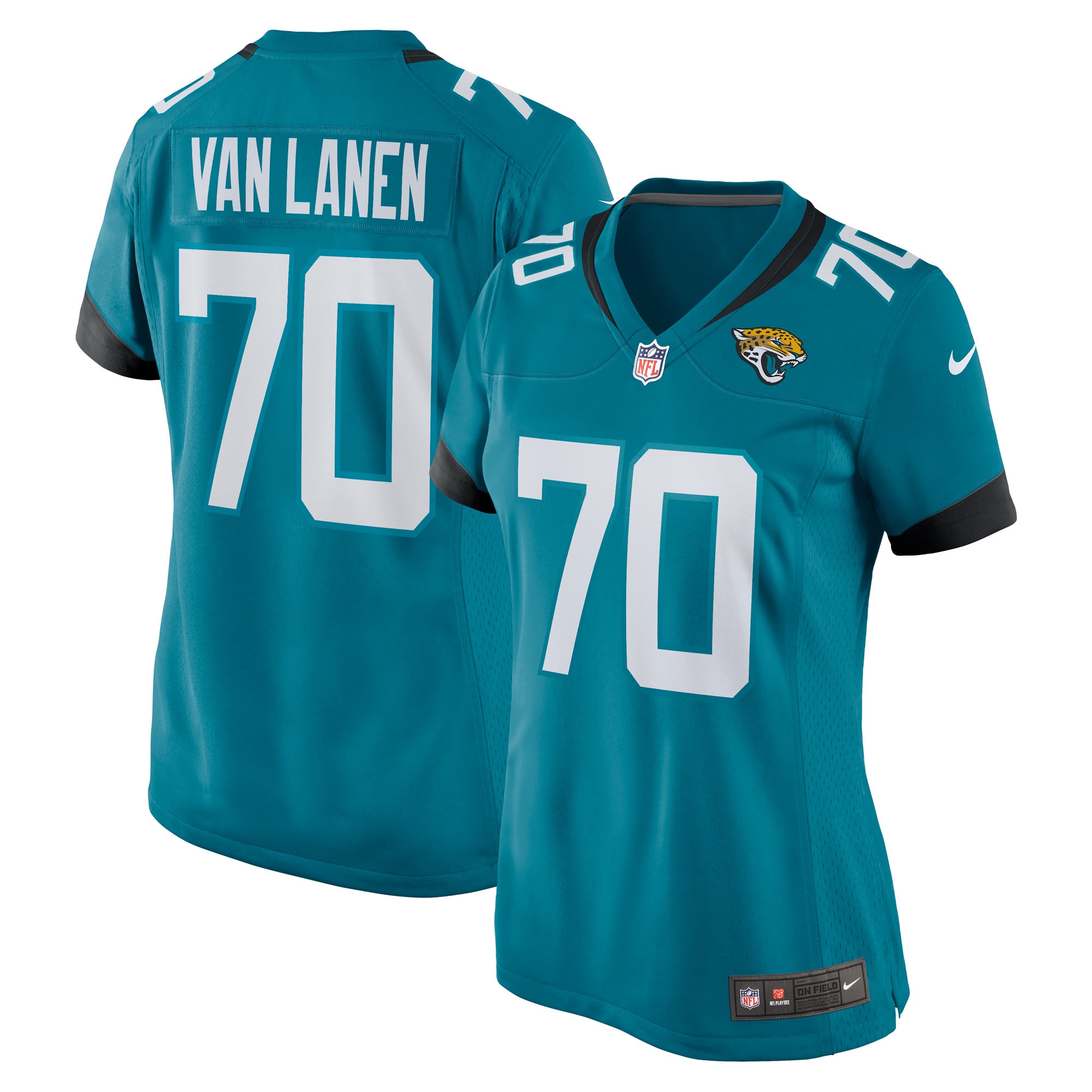 Jacksonville Jaguars Cole Van Lanen Teal Game Player NFL Jersey Women's