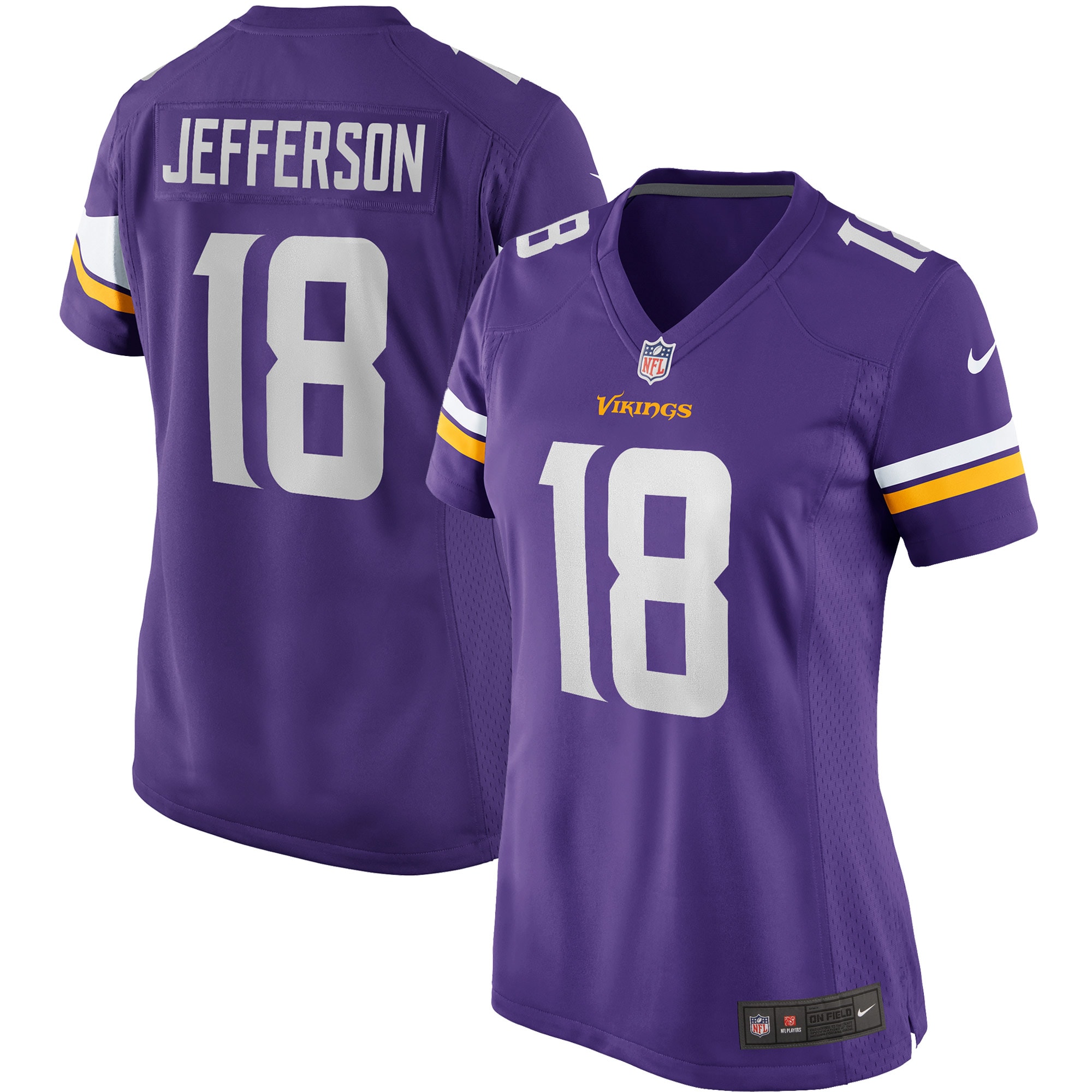 Minnesota Vikings Justin Jefferson Purple Player Game NFL Jersey Women's