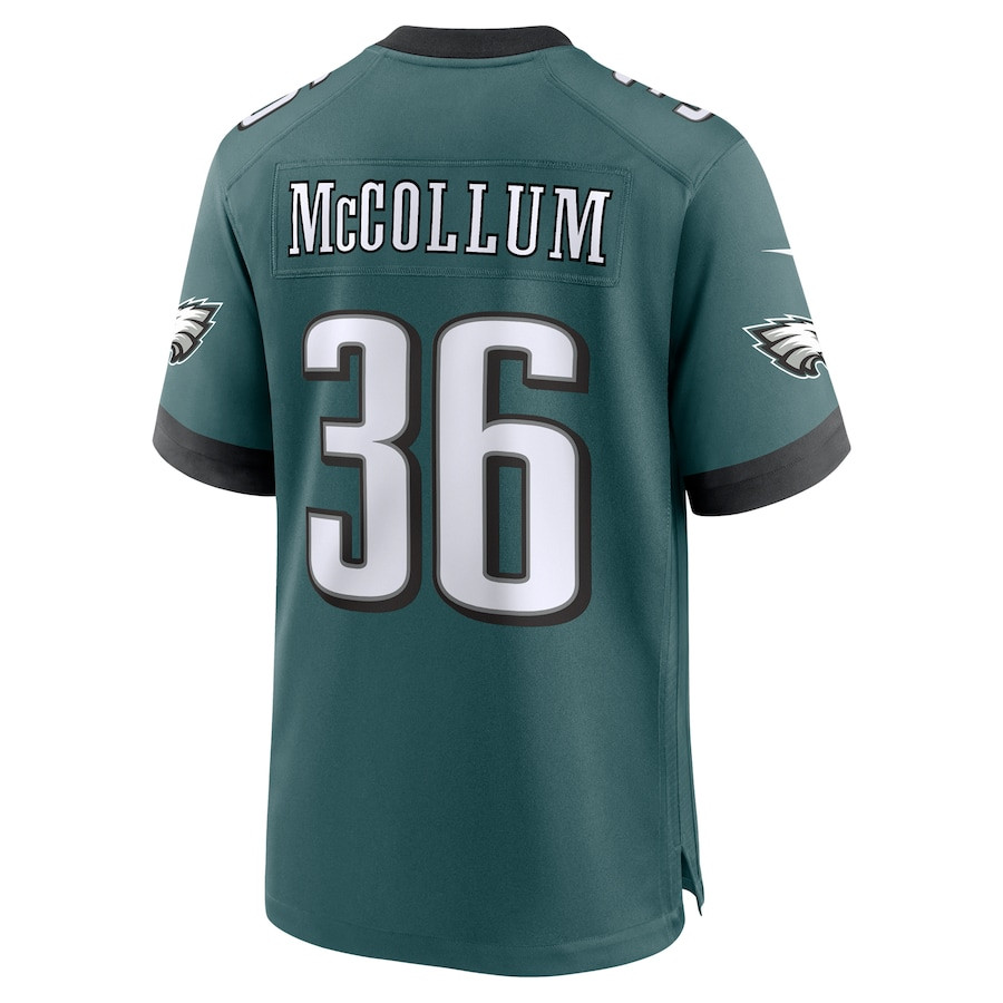 Tristin McCollum 36 Philadelphia Eagles Team Game Midnight Green NFL Jersey Men's