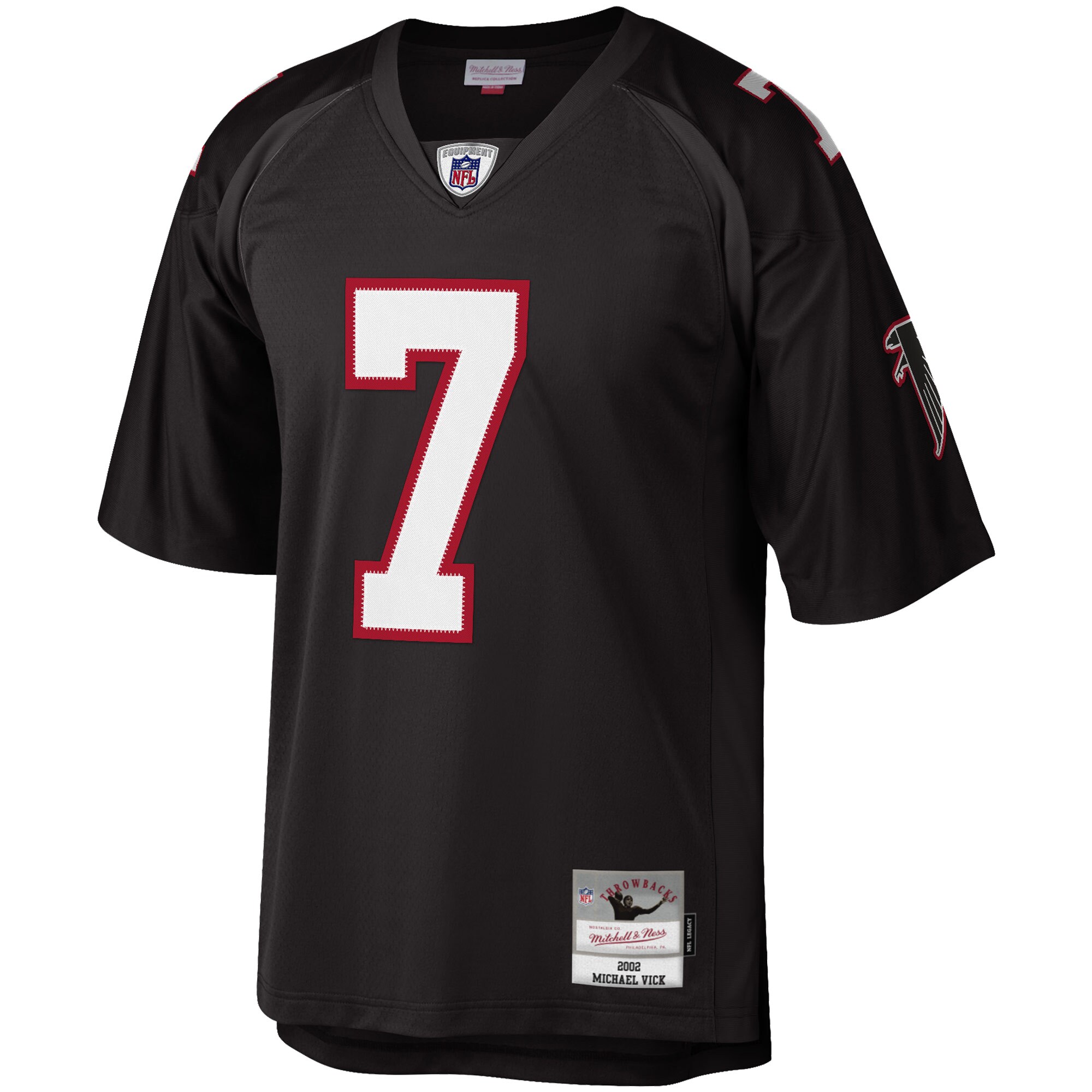 Atlanta Falcons Michael Vick Mitchell Ness Black Big Tall 2002 Retired Player NFL Jersey Men's
