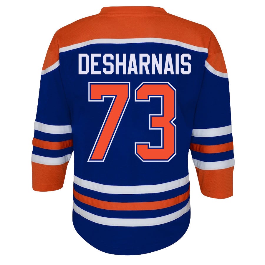 Vincent Desharnais 73 Edmonton Oilers 2024 STANLEY CUP Final Home Royal NHL Jersey Youth