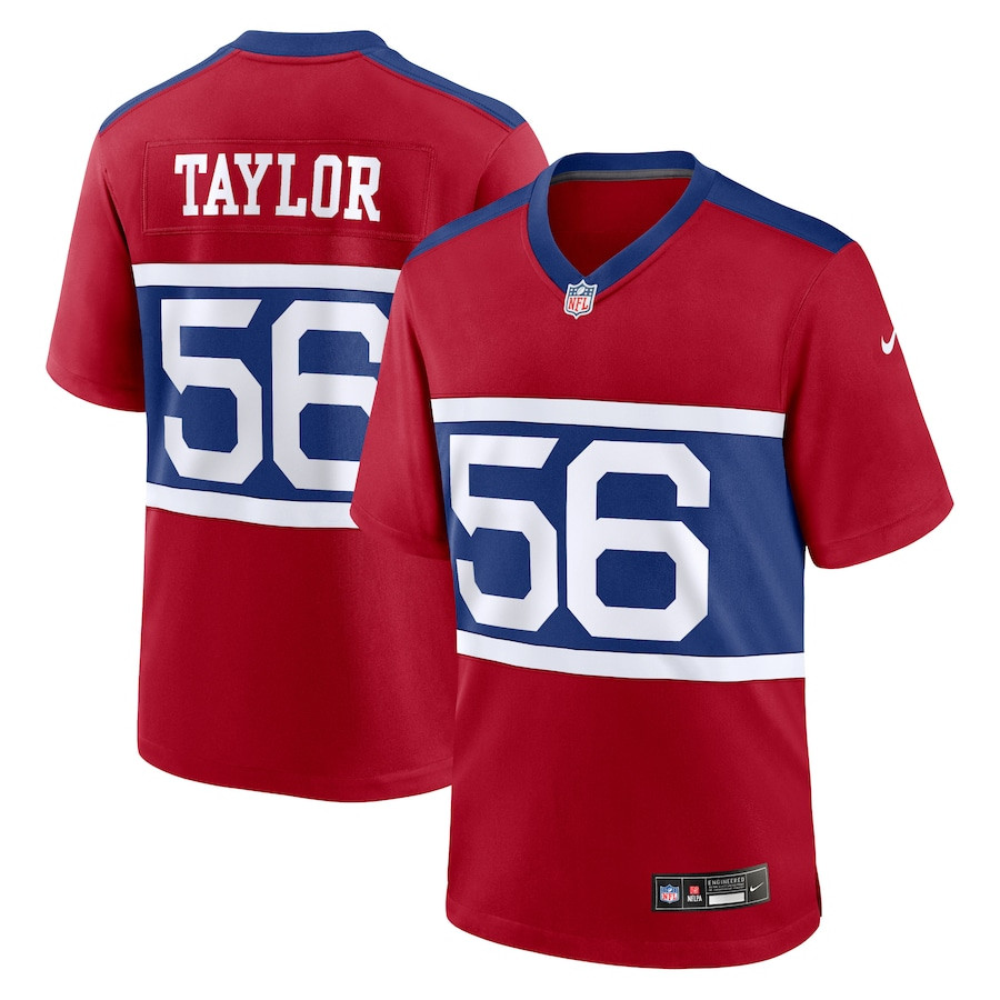 Lawrence Taylor 56 New York Giants Alternate Retired Player Game Century Red NFL Jersey Men's