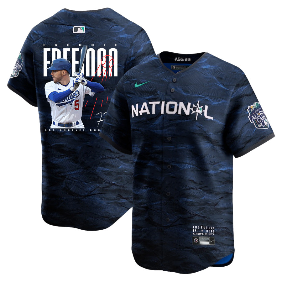 Freddie Freeman 5 Los Angeles Dodgers Signed Logo 2023 All Star Game Limited Player Royal MLB Jersey Men's