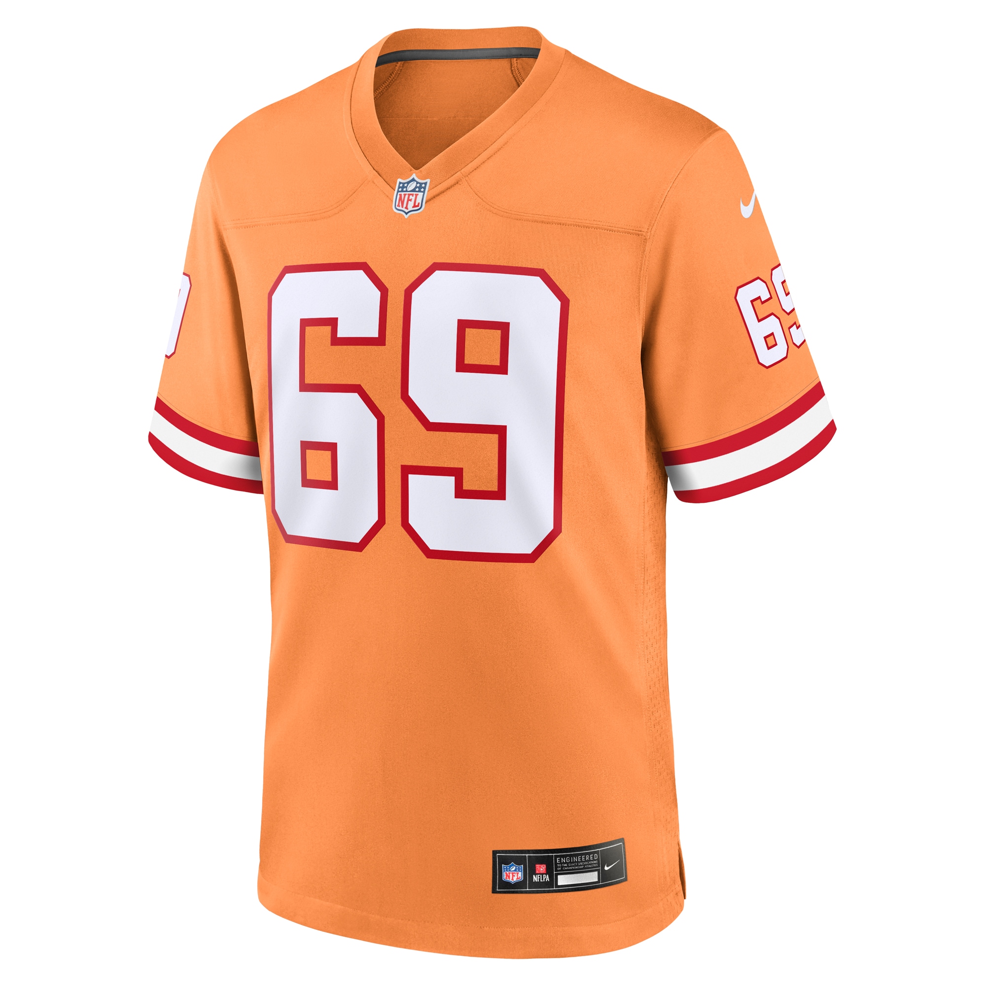 Tampa Bay Buccaneers Cody Mauch Orange Throwback Game NFL Jersey Men's
