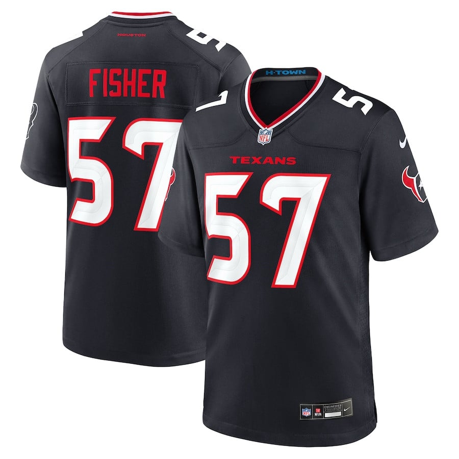 Blake Fisher 57 Houston Texans Team Game Navy NFL Jersey Men's
