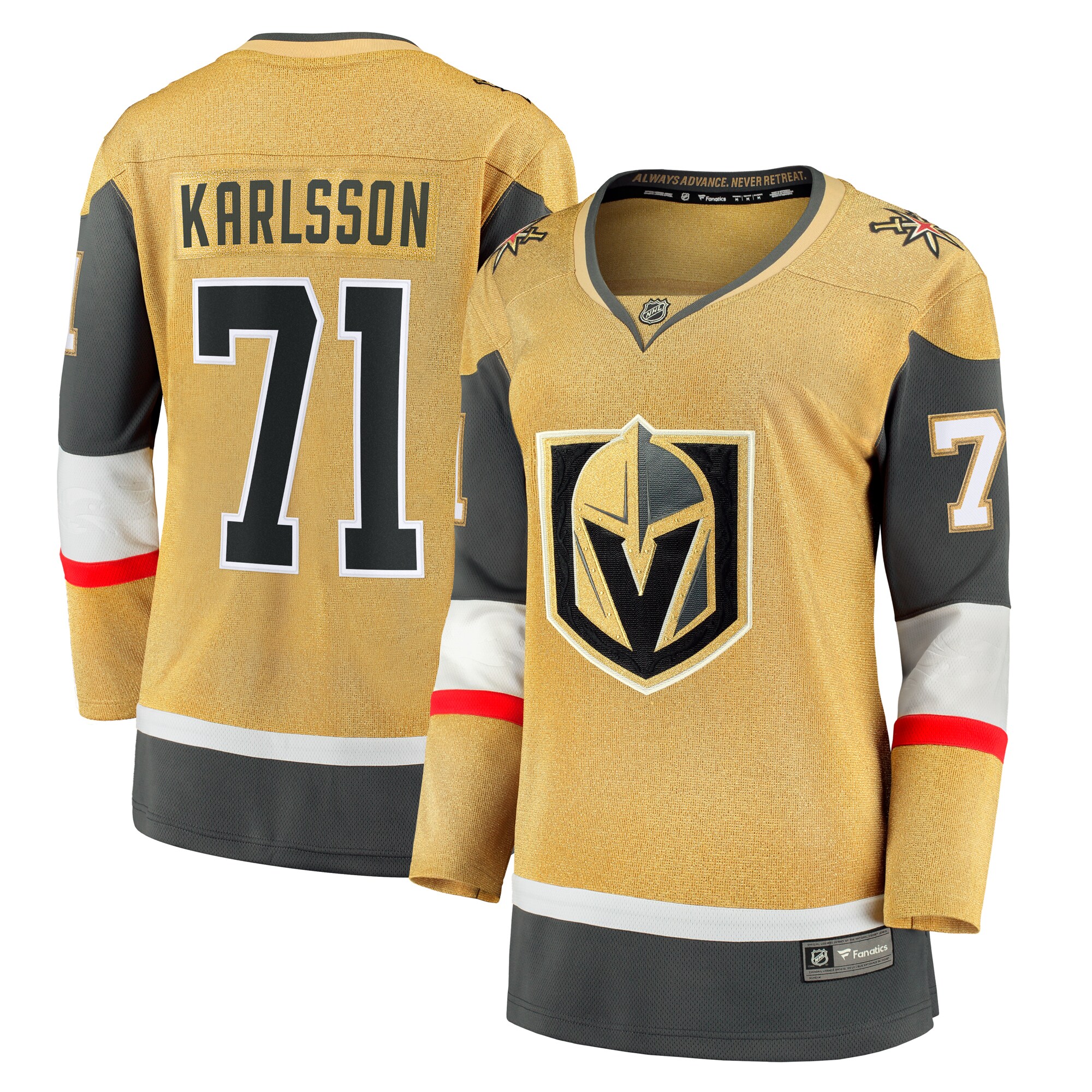 Vegas Golden Knights William Karlsson Gold Home Breakaway Player NHL Jersey Women's