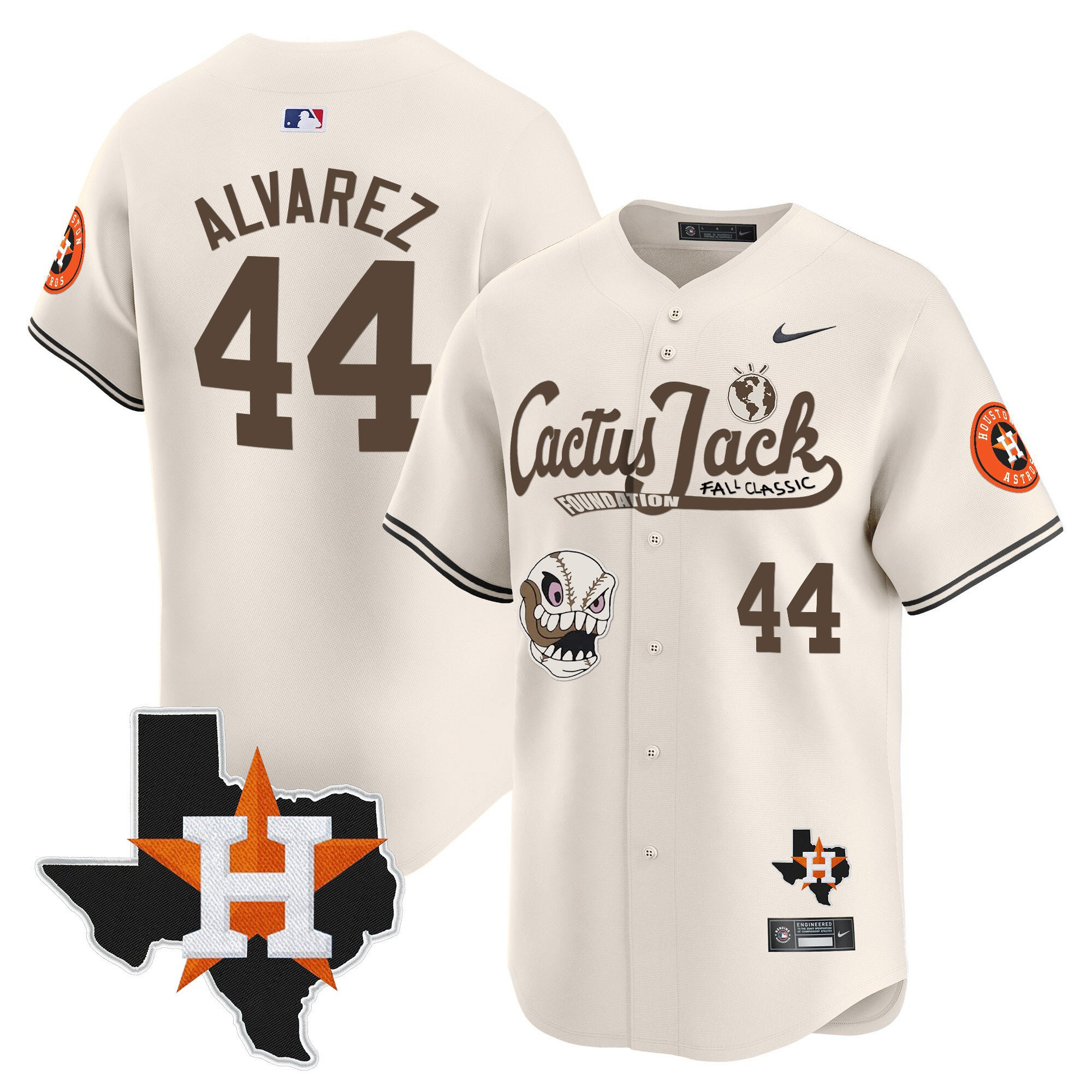 Yordan Alvarez 44 Houston Astros Cactus Jack Foundation Fall Classic Limited Men MLB Jersey Men's