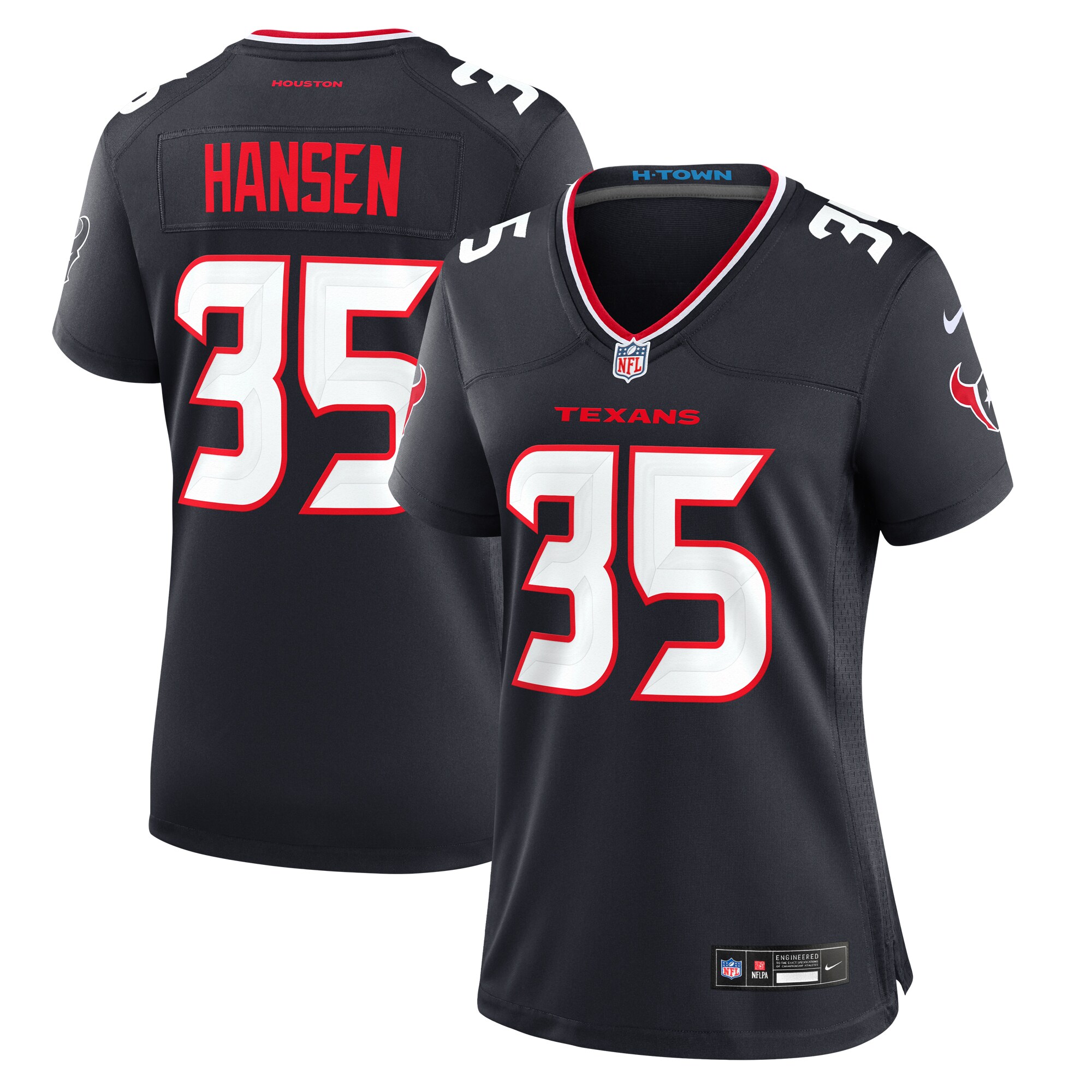 Houston Texans Jake Hansen Navy Team Game NFL Jersey Women's