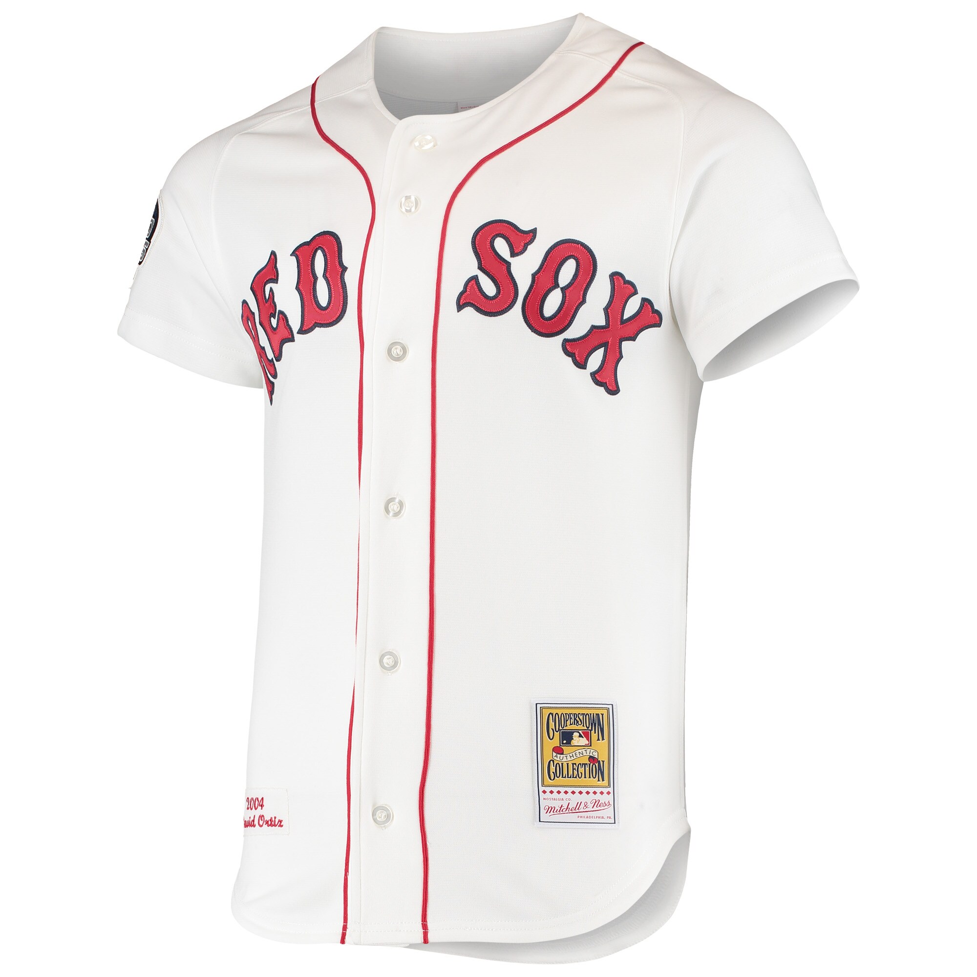 Boston Red Sox David Ortiz Mitchell Ness White 2004 Cooperstown Collection Home MLB Jersey Men's