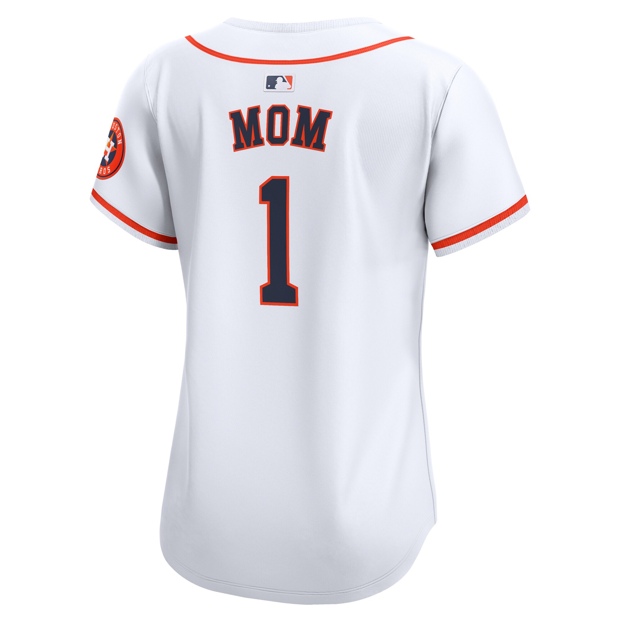 Houston Astros White #1 Mom Home Limited MLB Jersey Women's
