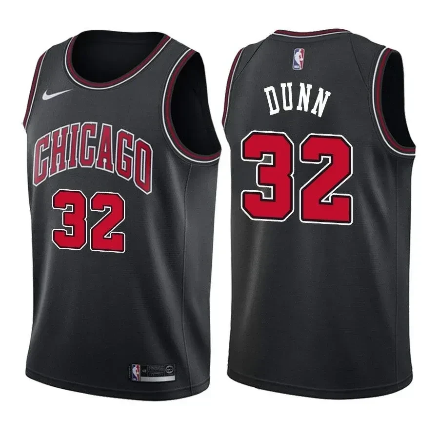 Chicago Bulls Kris Dunn 32 Statet Black NBA Jersey Men's