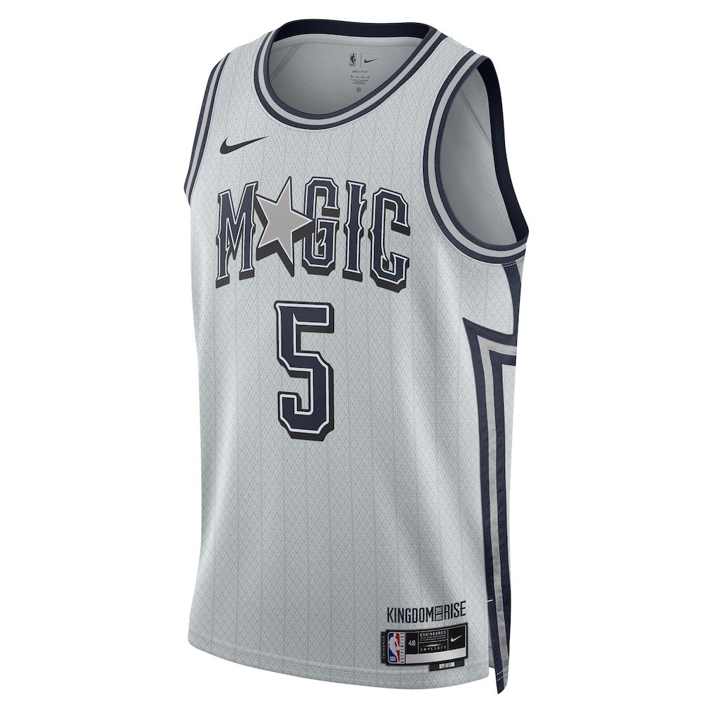 Paolo Banchero 5 Orlando Magic Unisex 2024/25 Swingman Player City Edition Silver NBA Jersey Unisex