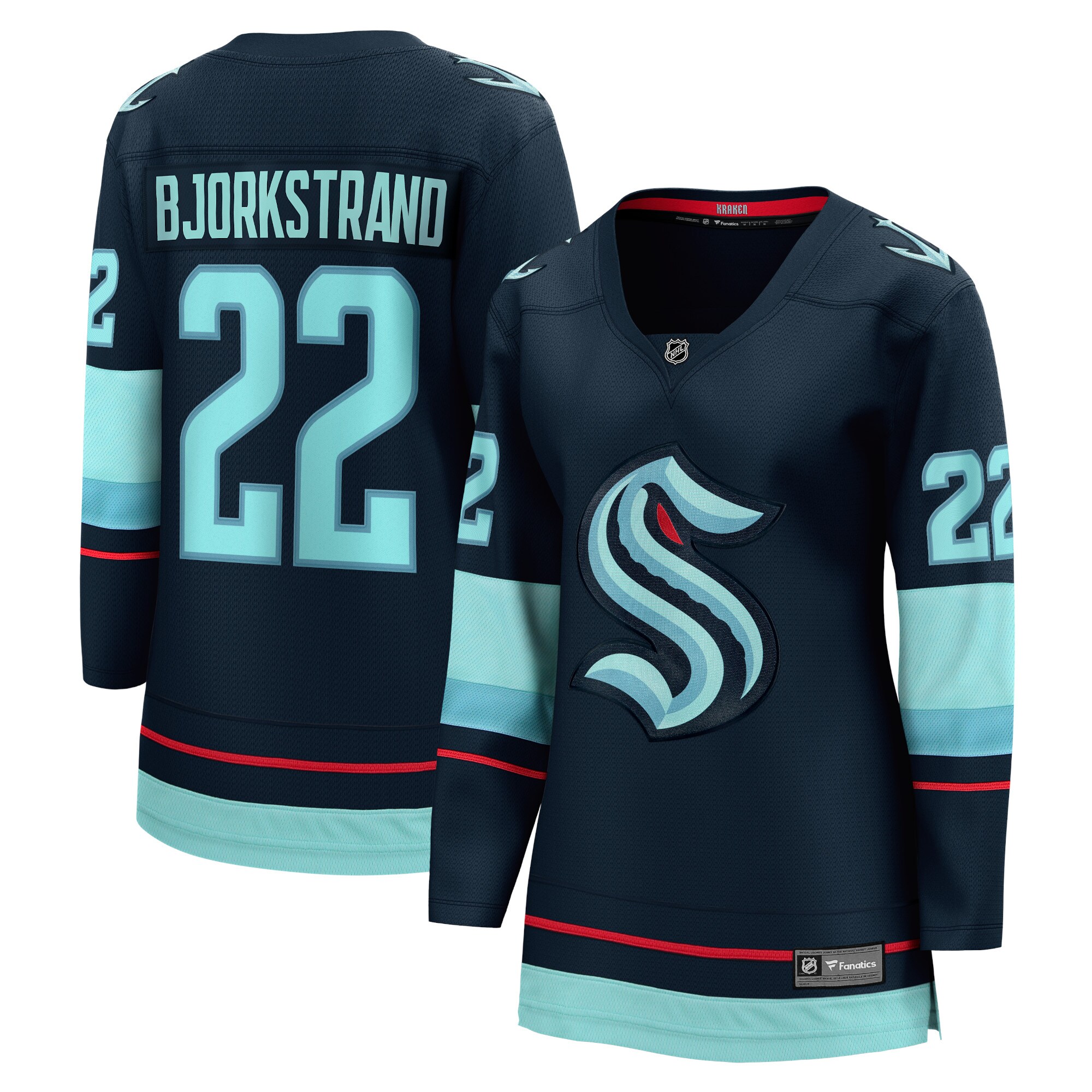 Seattle Kraken Oliver Bjorkstrand Deep Sea Blue Home Breakaway Player NHL Jersey Women's