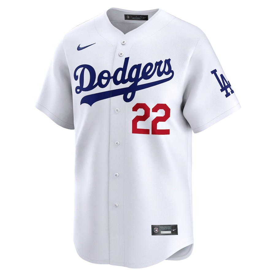 Clayton Kershaw 22 Los Angeles Dodgers Home Limited Player White MLB Jersey Men's