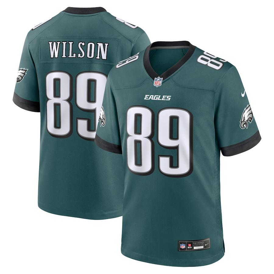 Johnny Wilson 89 Philadelphia Eagles Team Game Midnight Green NFL Jersey Men's
